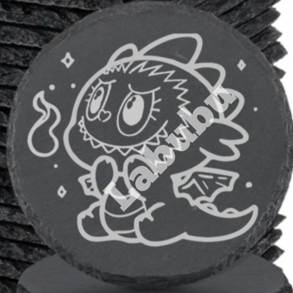 Labubu Slate Coaster with Cute Dragon Design - Picture 1 of 2